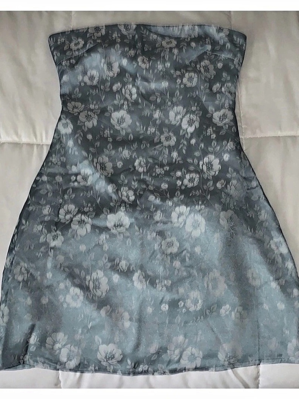 Princess Polly Heaven Sent Strapless Mini Dress Blue & White